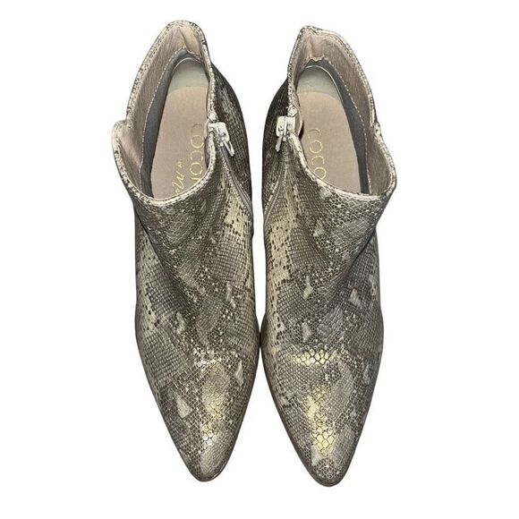 Coconuts by Matisse Astoria pointed toe stacked block heel bootie cream & gold 8 - Picture 7 of 11